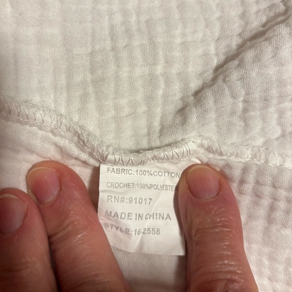 Solitaire White and Blue Embroidered Blouse - Picture 4 of 6